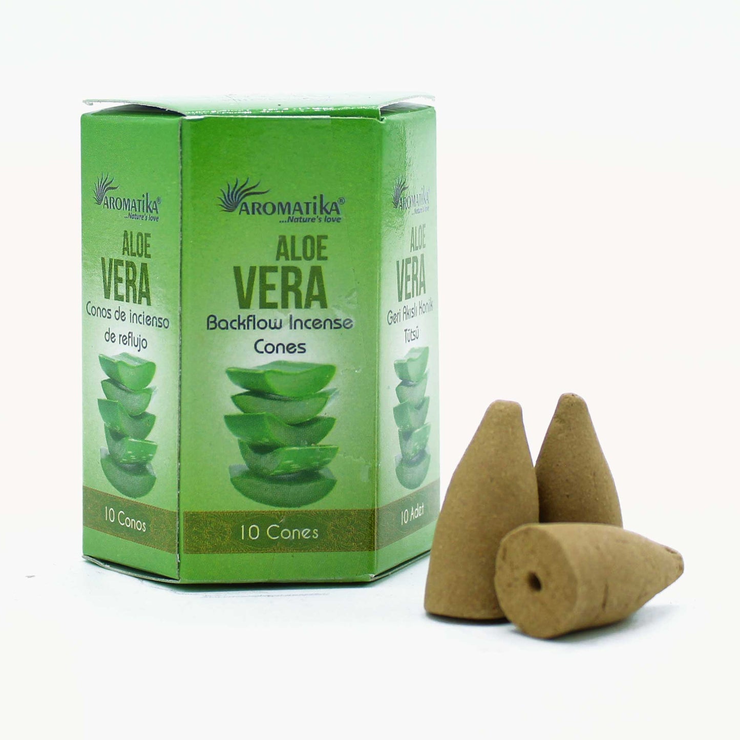 Pack of 10 Masala Backflow Incense - Aloe Vera - CritchCorp Retail & Wholesale