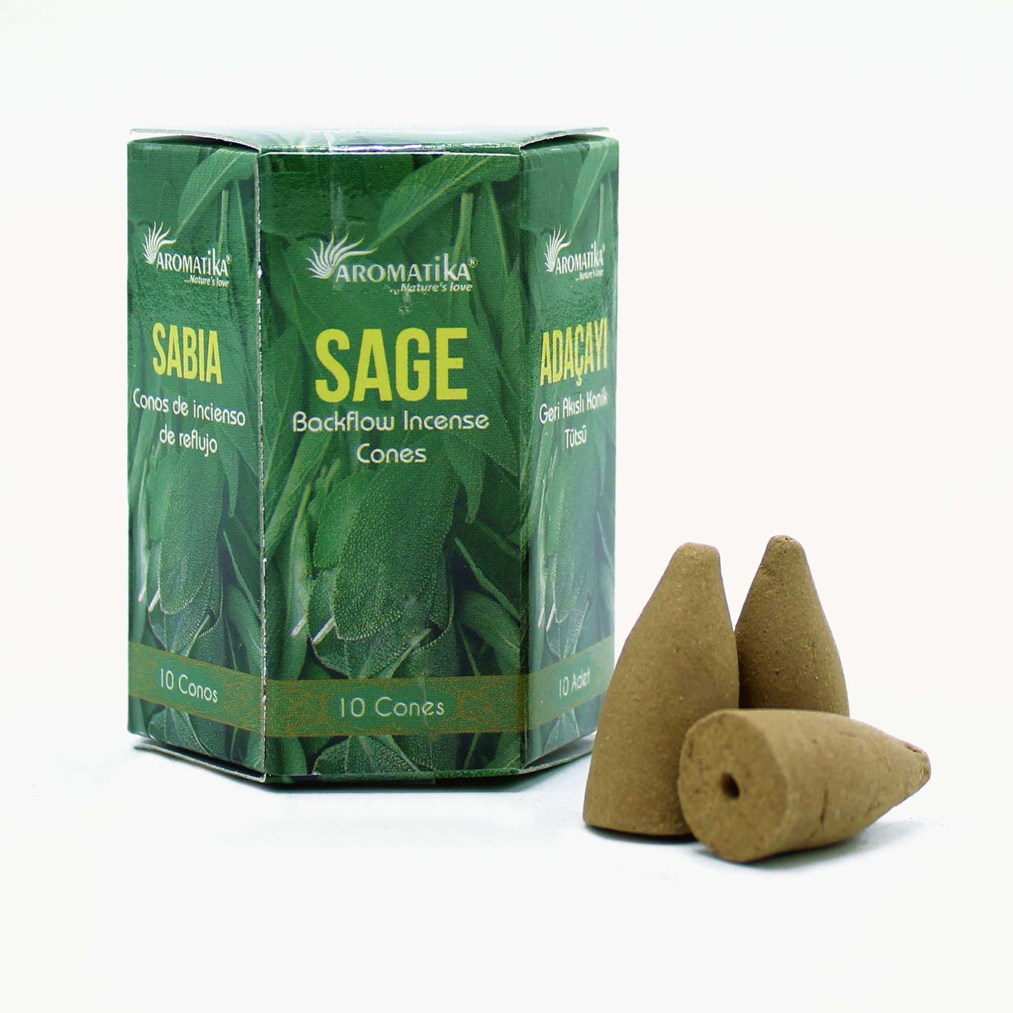 Pack of 10 Masala Backflow Incense - Sage - CritchCorp Retail & Wholesale