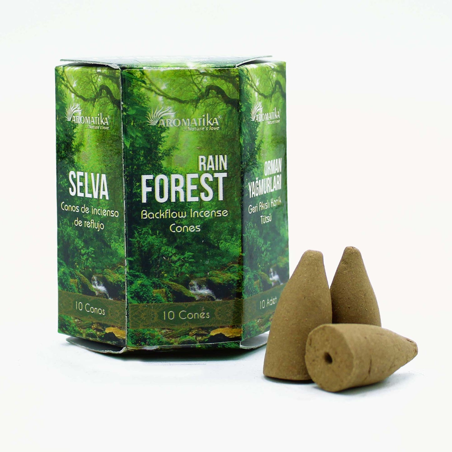 Pack of 10 Masala Backflow Incense - Rain Forest - CritchCorp Retail & Wholesale
