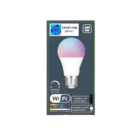 E27 WiFi Smart Dimmable Lightbulb RGBCDW works with Alexa/Google/Smart Life/Tuya - CritchCorp Retail & Wholesale