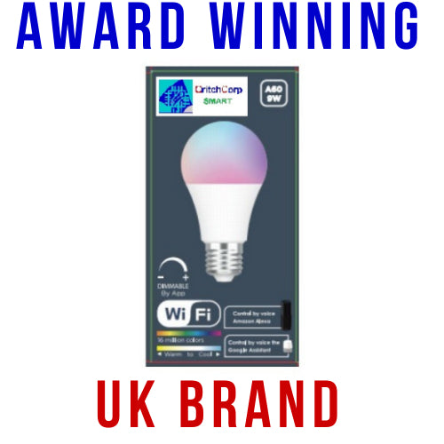 E27 WiFi Smart Dimmable Lightbulb RGBCDW works with Alexa/Google/Smart Life/Tuya - CritchCorp Retail & Wholesale