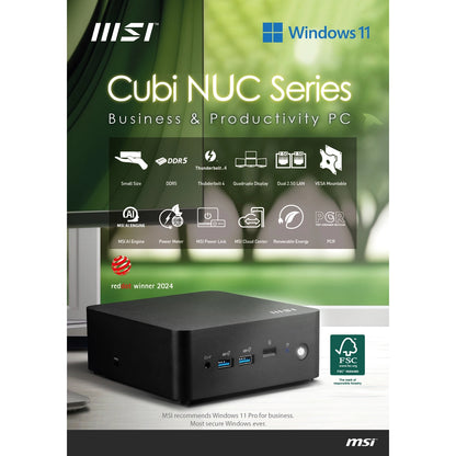 Cubi NUC 1M 14th Gen i7 150U 16G 1T W11P