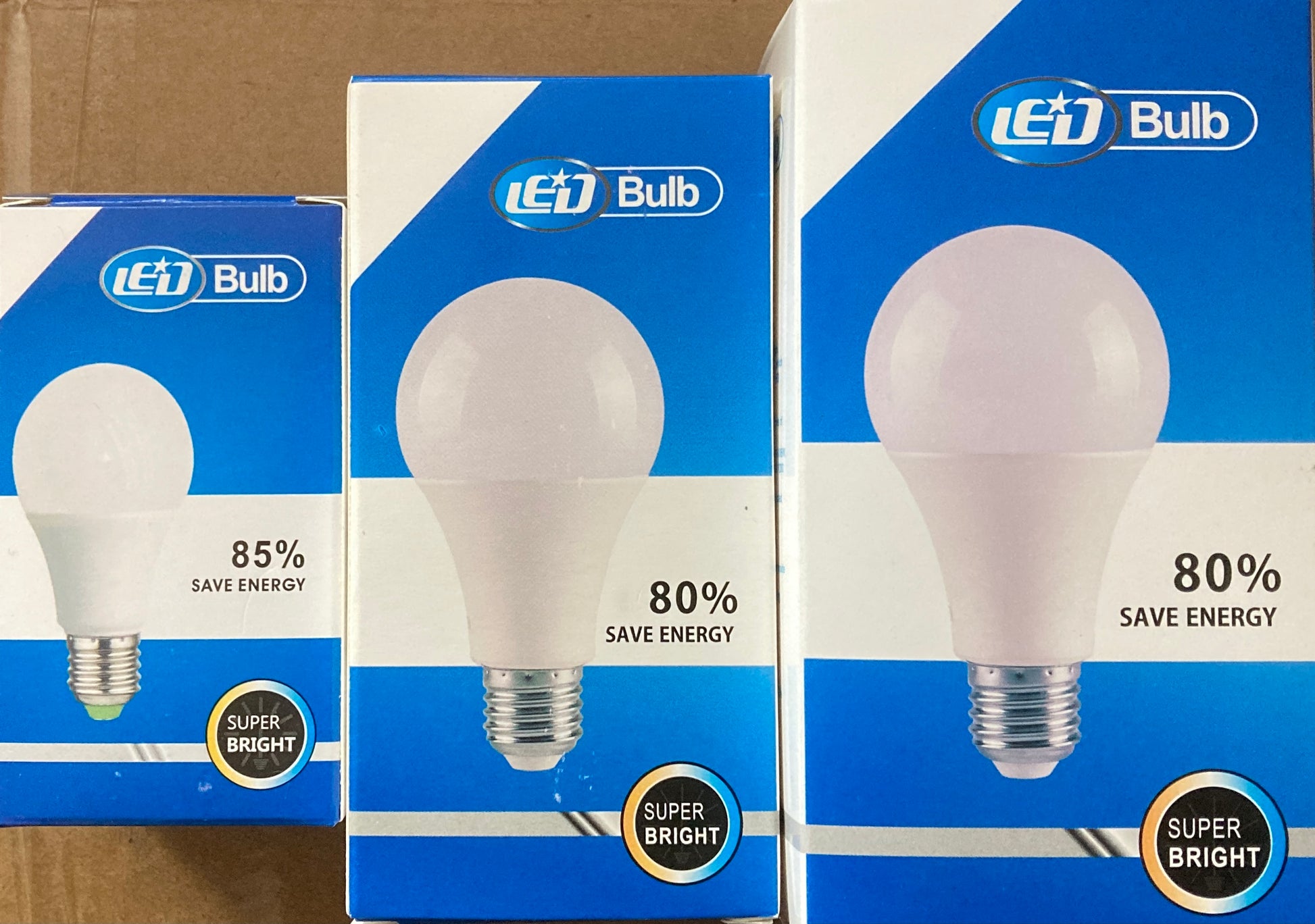 GLS LED Light Bulb size comparison - 3W/5W, 9W, 15W