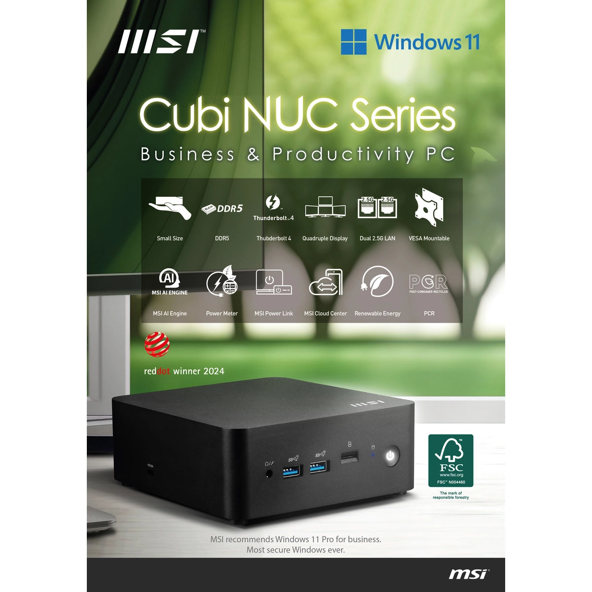 Cubi NUC 1M Intel i5 16GB 512GB WinP 3Y