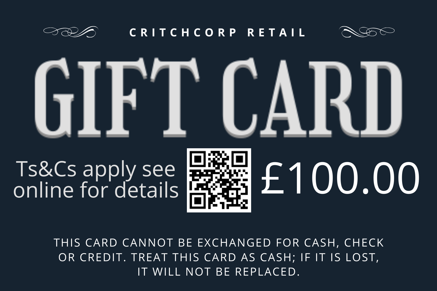 CritchCorp Retail Gift Card - CritchCorp Retail & Wholesale