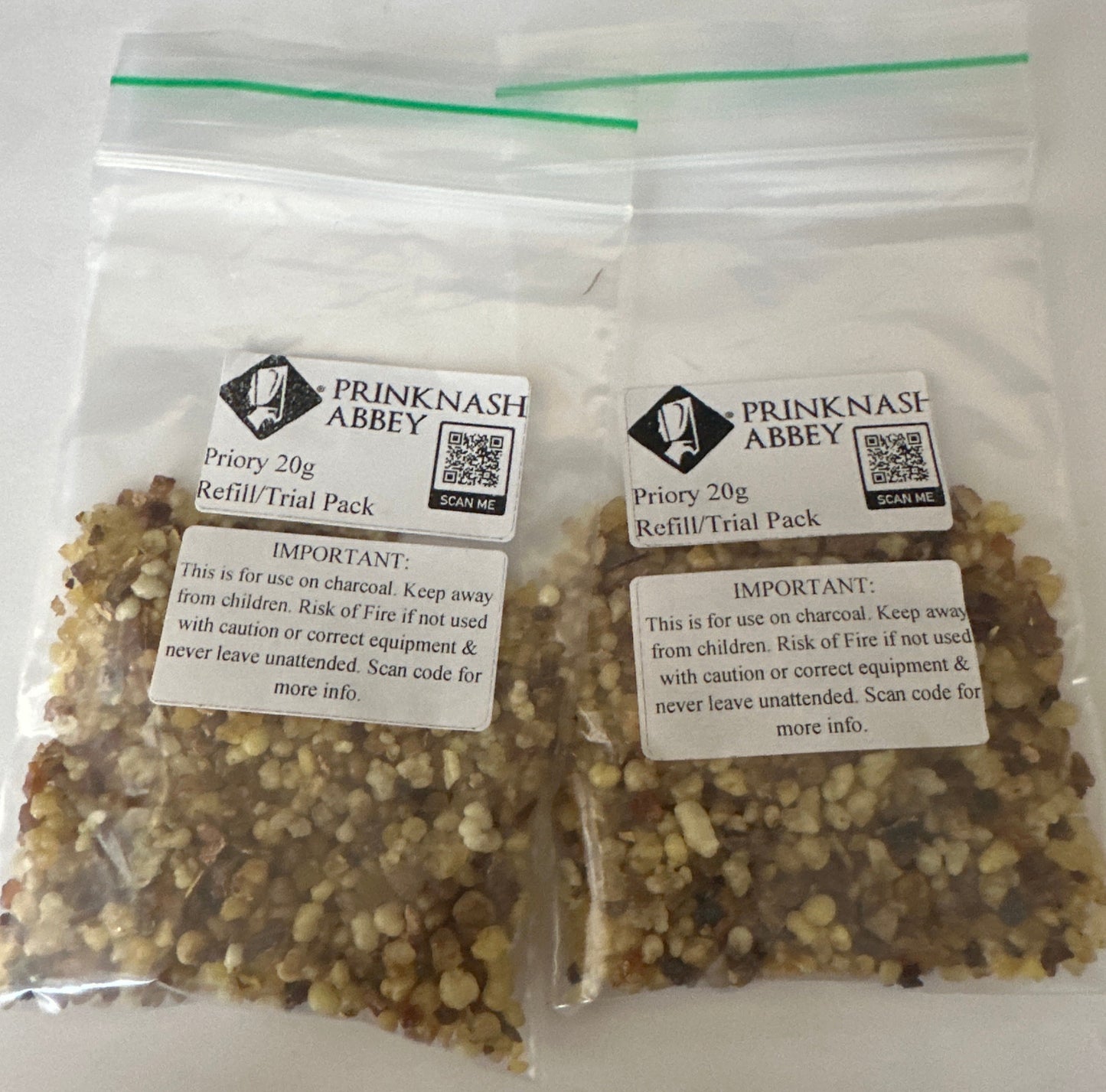 2 x 20g Refill or Trial Bags of Genuine Prinknash Abbey Resin Incense Priory Blend