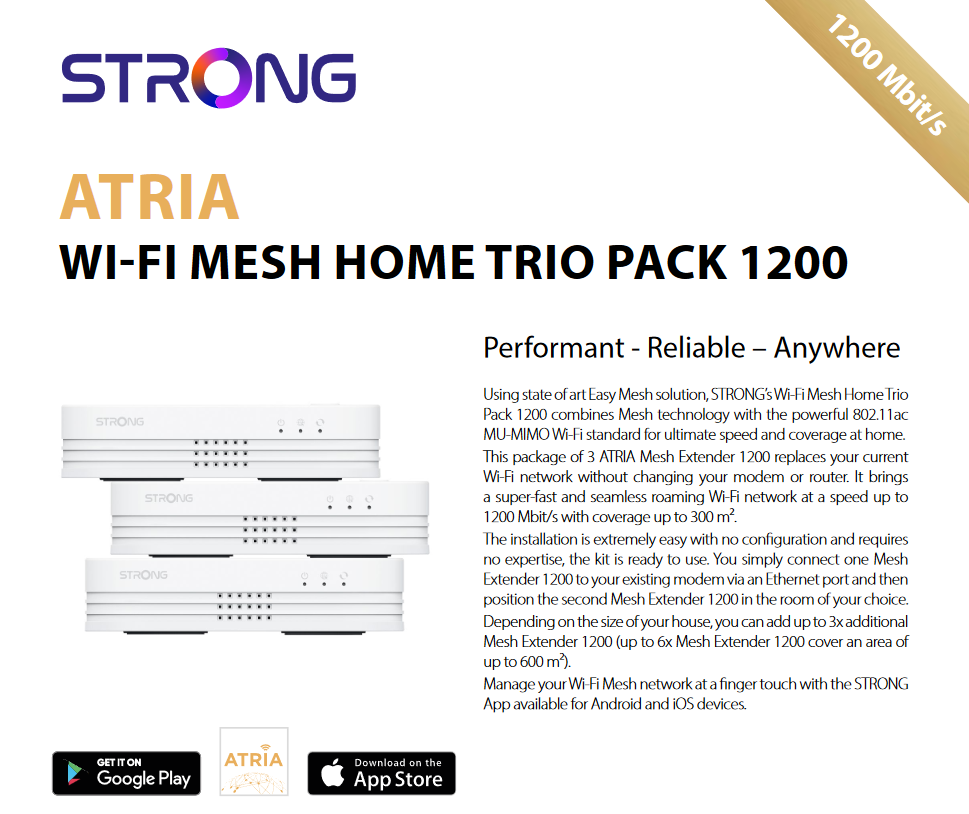 Strong Atria 1200 MESH Wi-Fi Trio Pack