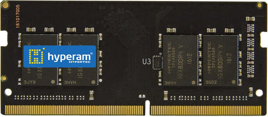 Hyperam memory module with visible chips and branding on a white background