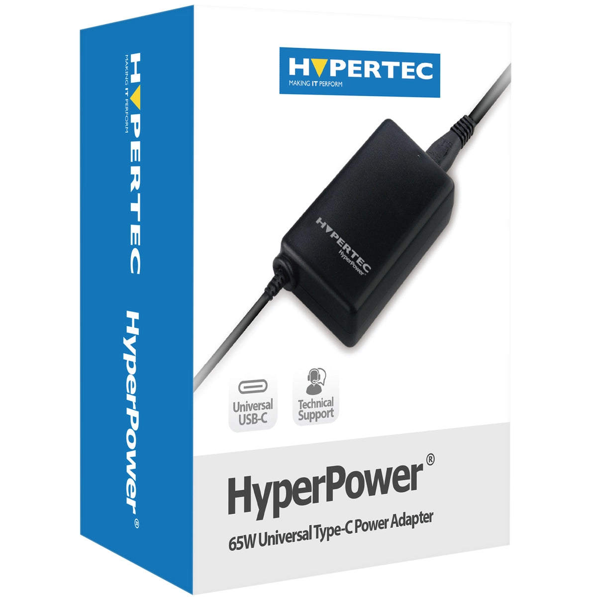 Hyperpower Hypertec HyperPower 65w. Universal USB-C GaN tech power supply unit ...