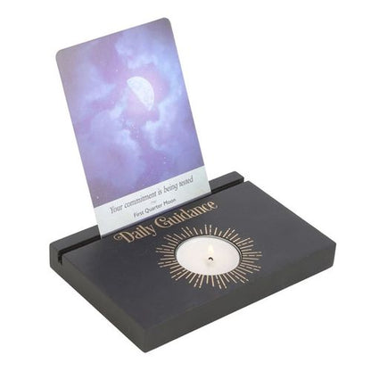 Black Daily Guidance Tarot Card Stand Tealight Holder